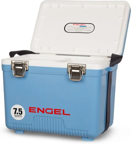 Engel UC7 7.5qt a prueba de fugas, hermético, enfriador de caja de secado y pequeña lonchera rígida para hombres y mujeres Azul