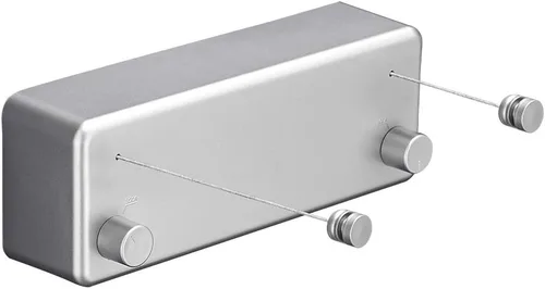 Miniatura 9 de BESy Funda retráctil ABS + secadora de aluminio con cuerda doble de acero inoxidable ajustable, estilo hotel, resistente, método de montaje