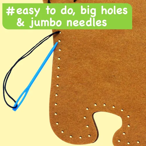 Miniatura 4 de EZCRA Kit de costura Bear & Animal para niños de 4 a 8 años, proyectos de manualidades de fieltro sin ensuciar, 4 artes y manualidades fáciles