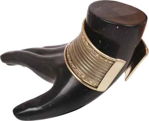 Miniatura 6 de Touchstone Brazalete indio de Bollywood Desire con base de latón exótico, tamaño libre, en oro antiguo o blanco o cobre para mujer.