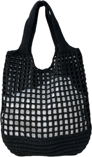Miniatura 8 de ENBEI Bolso de playa plegable para mujer, lavable y ligero, bolso de hombro tejido ecológico para viajes, compras, regalos Blanco-A