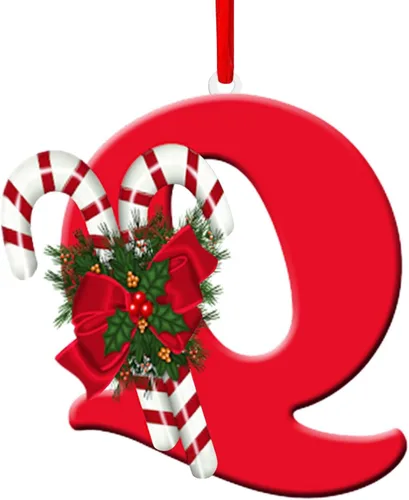 Miniatura 7 de Colgante de decoración para árbol de Navidad de 26 letras, adornos de árbol de Navidad, adornos de Navidad personalizados, decoración de Navidad