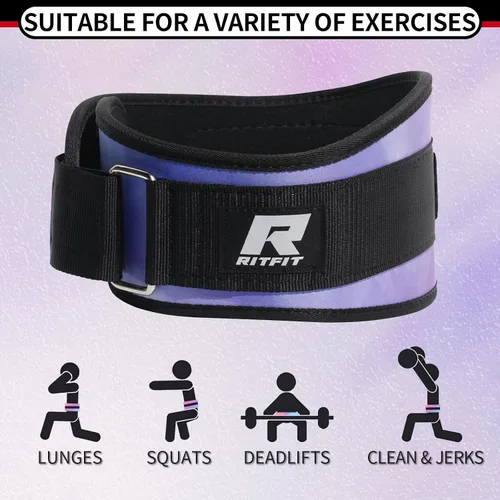 Miniatura 4 de RitFit Cinturón de levantamiento de pesas, ideal para sentadillas, estocadas, peso muerto, propulsores - hombres y mujeres - 6 pulgadas Camuflaje