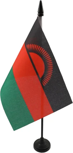 Miniatura 276 de AZ FLAG Sierra Leone Bandera de mesa 5'' x 8'' - Bandera de escritorio de Sierra Leona 21 x 14 cm - Bastón y base de plástico negro