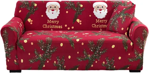 Miniatura 2 de Fundas para sillas de Navidad, funda de sofá de 3 plazas, protector de muebles, funda de sofá impresa digital de Navidad, decoración de vacaciones