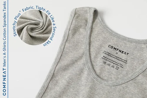 Miniatura 6 de Comfneat Paquete de 6 camisetas sin mangas de algodón y elastano para hombre