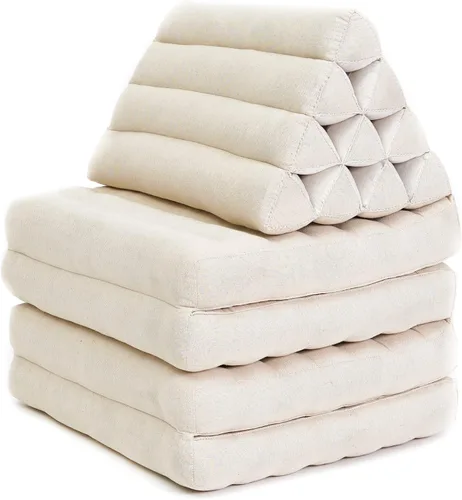 Miniatura 2 de Leewadee Cómodo colchón japonés de suelo, cama tailandesa con cojín triangular, colchón futón, tapete de masaje tailandés XL extra largo, 89 x 20