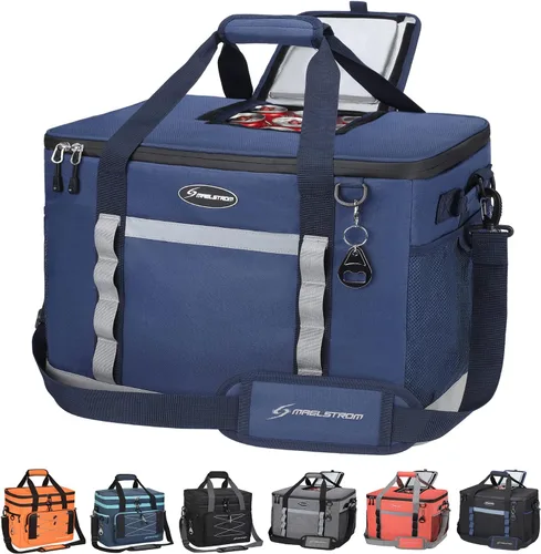 Miniatura 11 de Maelstrom Collapsible Soft Cooler Bag,35/55/75 Cans Beach Cooler with Flip Top Lid, Ice Chest, Leakproof & Portable for Beach, Camping, Road Trips &