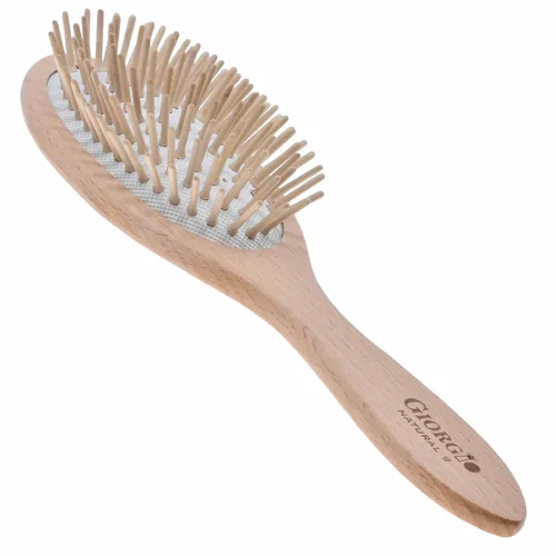 Miniatura 11 de Giorgio Eco Friendly Wooden Bristle Hairbrush Set - Detangling Brush and Hair Growth Brush for Thick or Long Hair - Paddle Hair Brush with Anti