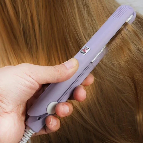 Miniatura 6 de Mini plancha de pelo 2 en 1, plancha plana, Plancha de Cabello, placa de turmalina de cerámica, rizador de calefacción de belleza, pequeño, ligero