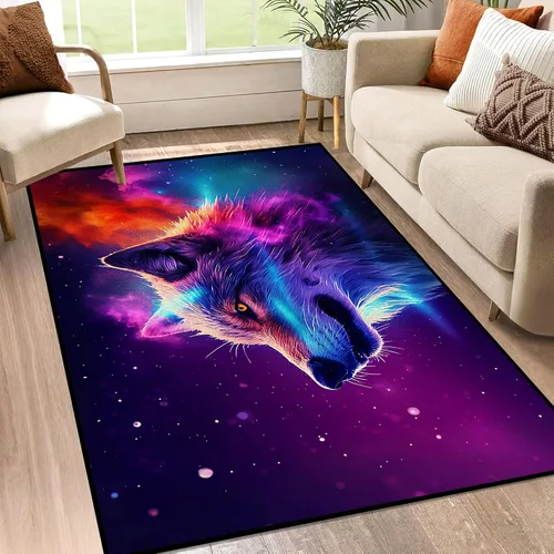Miniatura 42 de Alfombra de Área Galaxia de 5' x 7', Dormitorio Sala de Estar para Niñas Niños Varones Alfombra Nebulosa Vórtex Tapetes Púrpura Azul Nube galaxy 1
