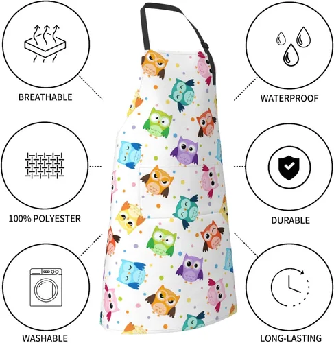 Miniatura 5 de Delantal ajustable con babero para hombres y mujeres, chef, cocina, barbacoa, parrilla