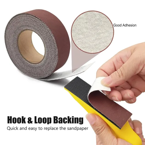 Miniatura 2 de Rollos de papel de lija de gancho y bucle, 4 granos de papel de lija abrasivo de 1 pulgada x 20 pies, papel de arena surtido con dispensador 150