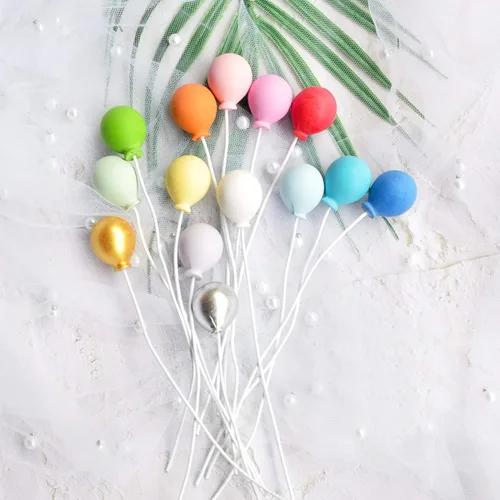 Miniatura 4 de Ercadio Paquete de 12 adornos de globos de resina redonda 3D para cupcakes para baby shower, niñas, niños, cumpleaños, boda, fiesta, suministros