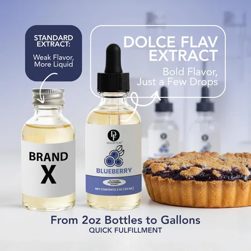 Miniatura 6 de Dolce Flav Extracto de Arándano – 2 Onzas Kosher Soluble en Aceite, Sin Azúcar, Saborizante Concentrado de Arándanos Maduros para Repostería