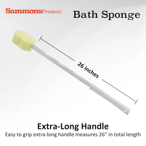 Miniatura 4 de Sammons Preston Esponja de baño, lavadora y fregadora ligera de mango largo para baño y ducha, ayuda de limpieza extendida para rango limitado