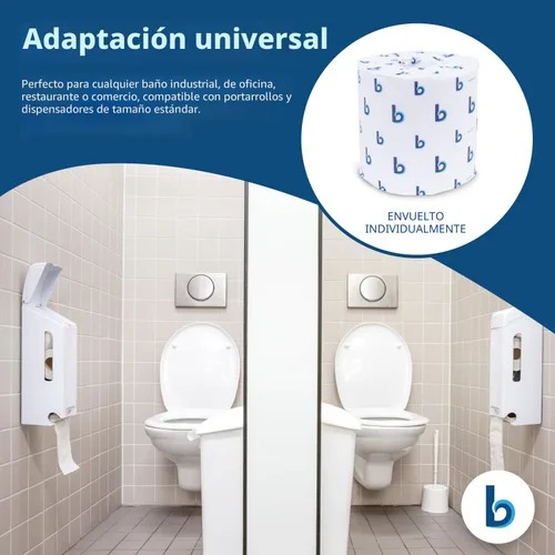 Miniatura 5 de Boardwalk B6144 2 capas de papel higiénico séptico seguro - blanco (96/cartón)