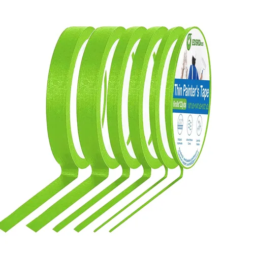 Miniatura 27 de EDSRDRUS Cinta Fina para Pintores 1/8, 1/4, 1/2 pulgada de Ancho Cinta para Pintor Cinta de Pintura, Cinta de Enmascarar, Cinta de Rayas, Cinta