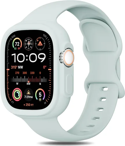Miniatura 39 de Keebowz Funda Protectora de Silicona Compatible con Apple Watch de 38mm 40mm 41mm 42mm 44mm 45mm 46mm 49mm, Mujeres y Hombres, Correa Deportiva
