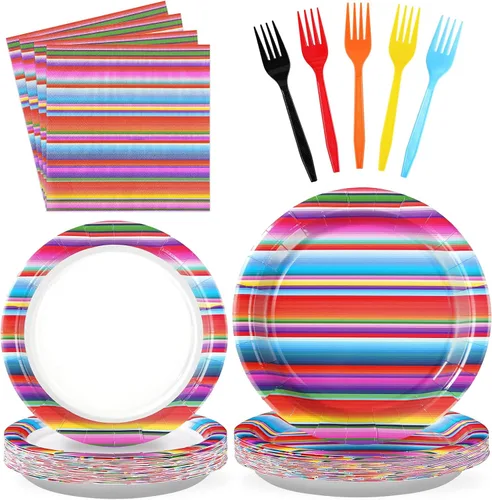 Miniatura 18 de 96 piezas de suministros desechables para fiesta de los 90 de estilo casa, platos de papel y servilletas de fiesta de los 90 con grafiti retro