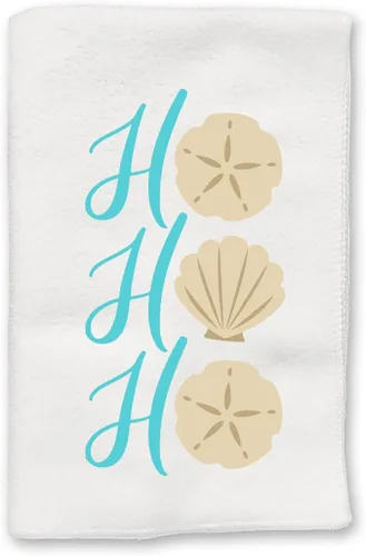 Decoración de Navidad | Toallas decorativas de cocina y baño | Conchas marinas de playa Ho Ho Ho | Novedad de invierno de Navidad | Toalla blanca