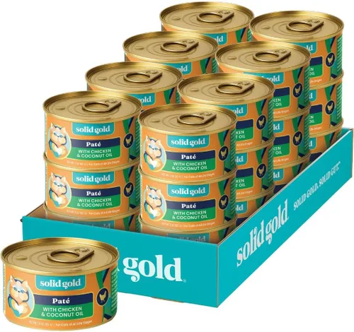 Miniatura 43 de Solid Gold comida húmeda para gatos desmenuzada con salsa - Alimento enlatado para gatos hecho con atún real y caballa - Sin granos de los Cinco