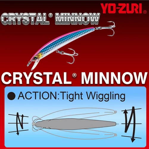 Miniatura 3 de Yo-Zuri Señuelo flotante Crystal Minnow Holographic Redhead