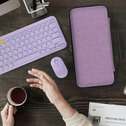 Miniatura 5 de Geekria Funda de transporte para teclado, funda protectora de viaje rígida para teclado compacto pequeño, compatible con Logitech K380, Logitech