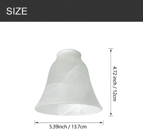 Miniatura 3 de Paquete de 4 cubiertas de luz para ventilador de techo, pantallas de vidrio de repuesto con forma de campana de estilo transicional, globos