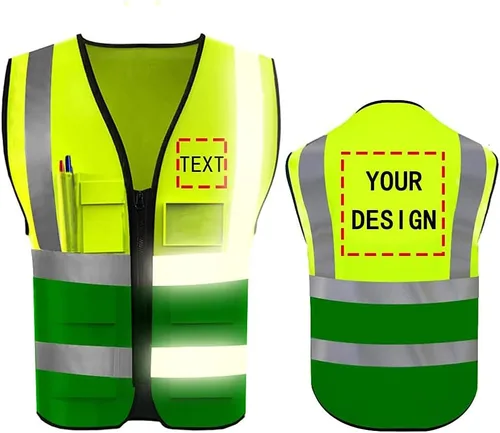 Miniatura 31 de Chaleco de Seguridad de Alta Visibilidad con Alta Reflectividad, Ropa de Trabajo de Seguridad Personalizada con Logotipo, Tiras Reflectantes