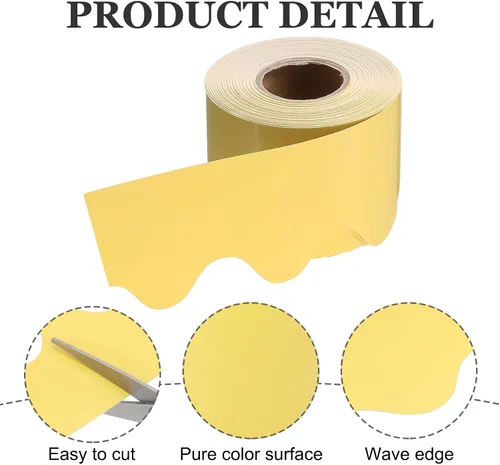 Miniatura 3 de PATIKIL Borde para tablón de anuncios, 65.5 pies, póster, pizarra, corcho, decoración, bordes festoneados, decoración de pared para aula, oficina