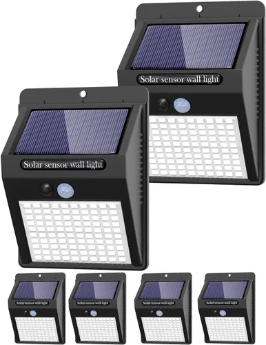Miniatura 15 de 2 paquetes de luces solares para exteriores con sensor de movimiento - 3 modos/100 LED, luces solares de seguridad inalámbricas, resistentes al agua