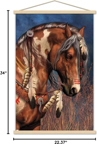 Miniatura 7 de Trends International Laurie Prindle - Póster de pared de poni de guerra, 22.37 x 34.00 pulgadas, paquete de impresión premium y colgador de madera