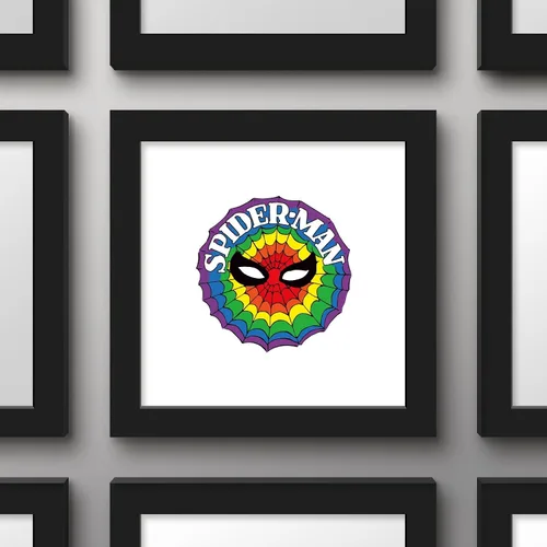 Miniatura 2 de Trends International Gallery Pops Marvel Spider-Man - Póster de pared retro con diseño de arco iris, 12.00 x 12.00 pulgadas, versión de marco negro