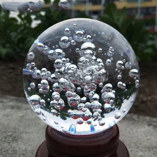 Miniatura 3 de Bola de cristal de burbujas pisapapeles hermosa bola de vidrio para bola decorativa, Lensball, fotografía, mirar adivinación o Feng Shui y bola