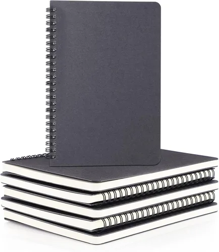 Miniatura 40 de EUSOAR - Cuaderno con espiral rayado, tamaño A5, paquete de 24 de 5.5" x 8.3", 120 páginas, cuaderno universitario con rayas, cuaderno de viaje