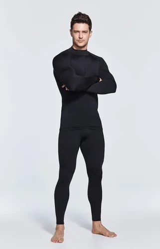 Miniatura 6 de TSLA - paquete de 1 o 2 camisas térmicas de compresión de manga larga para hombre cuello alto falsocuello de tortuga para deportes invierno
