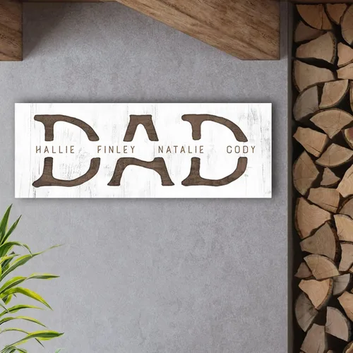 Miniatura 3 de Personal-Prints Arte Personalizado de PAPÁ e Hijos Personalizado con Todos los Nombres de los Niños Regalo Único y Personalizado para el Día