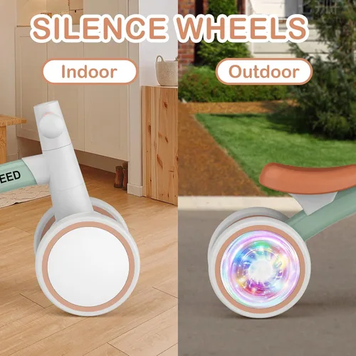 Miniatura 6 de SEREED - Bicicleta de equilibrio para bebés con iluminación colorida, juguetes para niños y niñas de 1 año, bicicleta de equilibrio para niños de 12