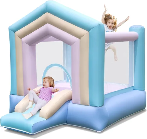 Miniatura 9 de BOUNTECH Casa inflable de rebote, casa inflable de algodón de ensueño para niños de 5 a 12 años, para interiores y exteriores, familia con soplador