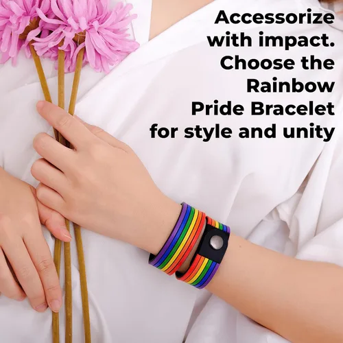 Miniatura 8 de Pulsera de orgullo arco iris para hombres y mujeres Bi Pride Bisexual Pulsera Lgbt regalos