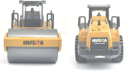 Miniatura 2 de Ailejia Modelos de juguete de rodillo de carretera fundidos a presión a escala 1/50, vehículo de construcción, modelo de vehículo nivelador, Rodillo