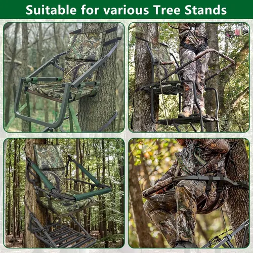 Miniatura 6 de UQM Asiento de Soporte de Árbol de Reemplazo, Asientos Ajustables de Soporte de Árbol para Caza, Asiento de Árbol Cómodo para Caza de Venado