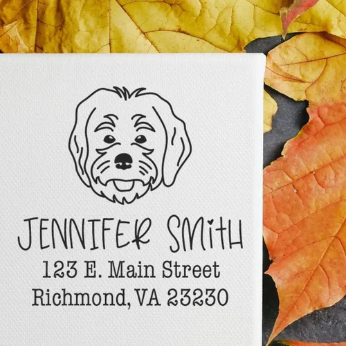 Miniatura 99 de Sello de dirección personalizado Basset Hound – Sello personalizable con nombre y dirección para sobres, ideal para amantes de los perros