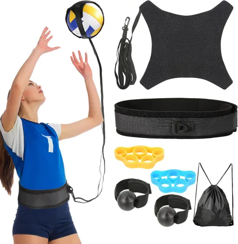 Miniatura 9 de Ayuda para equipo de entrenamiento de voleibol Davllin, kit premium de entrenador de rebote de voleibol, entrenador de práctica en solitario