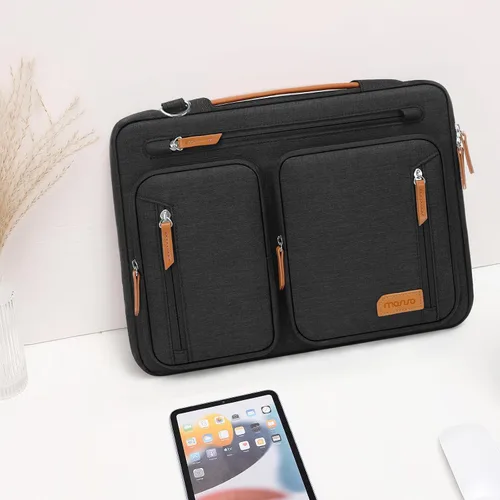 Miniatura 8 de MOSISO 360 Protective Laptop Bag, Computer Bags, Side Open Messenger Bag with Trolley Sleeve&5 Pockets