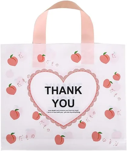 Miniatura 25 de 50 bolsas de plástico de 9.8 x 11.8 pulgadas, bolsas de compras al por menor, bolsas de boutique con asas, hermoso día (más patrones disponibles)