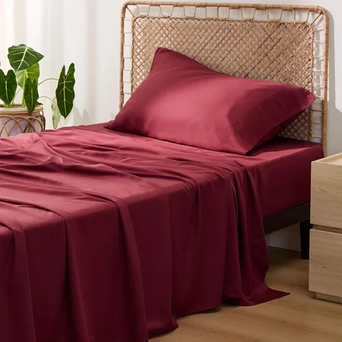 Miniatura 51 de Bedsure Juego de sábanas de tamaño King, sábanas refrescantes King, rayón derivado del bambú, bolsillo profundo de hasta 16 pulgadas, sábanas 03