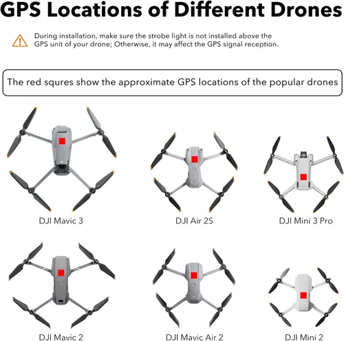 Miniatura 7 de SYMIK GS600 - Luz estroboscópica para dron, distancia de visibilidad de 3.7 mi (3.7 millas), color blanco/rojo/verde, cumple con el requisito