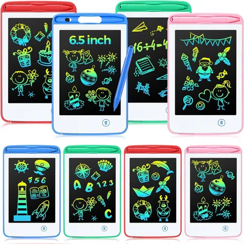 Miniatura 8 de Zhehao 8 tabletas de escritura LCD de 6.5 pulgadas, tablero de dibujo colorido educativo para niños de 3 a 6 años, regalos de oficina